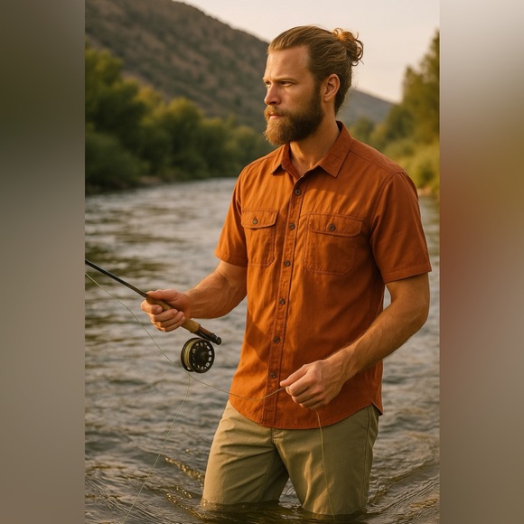 REI Other - 🏞️ REI Co-op Men’s Short-Sleeve Nylon Ventilated Hiking Shirt – Rust Orange (M)